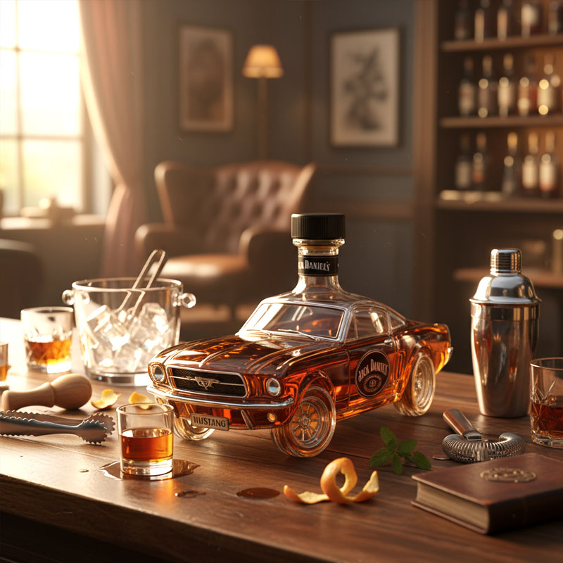 Whiskey Decanter in Mustang Shape | Unique Glass Design for Elegance and Style