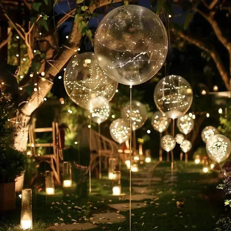 Decorazioni Festive | Palloncini LED Trasparenti con Luce Bianca Calda | Set da 10 per Atmosfera Magica 4