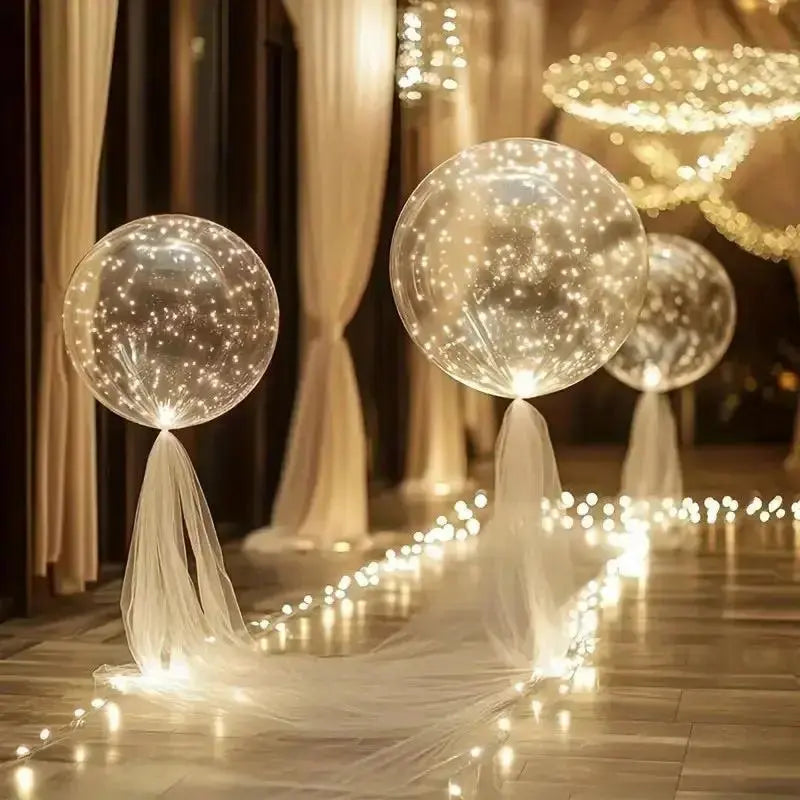 Decorazioni Festive | Palloncini LED Trasparenti con Luce Bianca Calda | Set da 10 per Atmosfera Magica 5