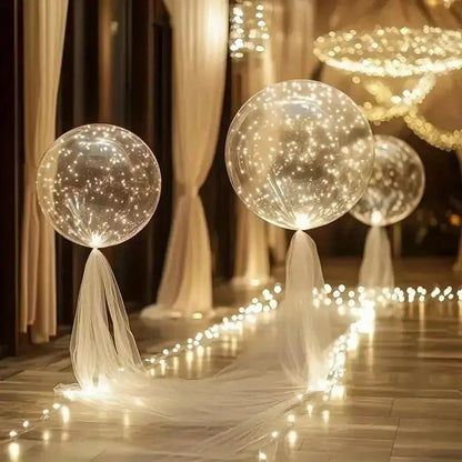 Decorazioni Festive | Palloncini LED Trasparenti con Luce Bianca Calda | Set da 10 per Atmosfera Magica 5