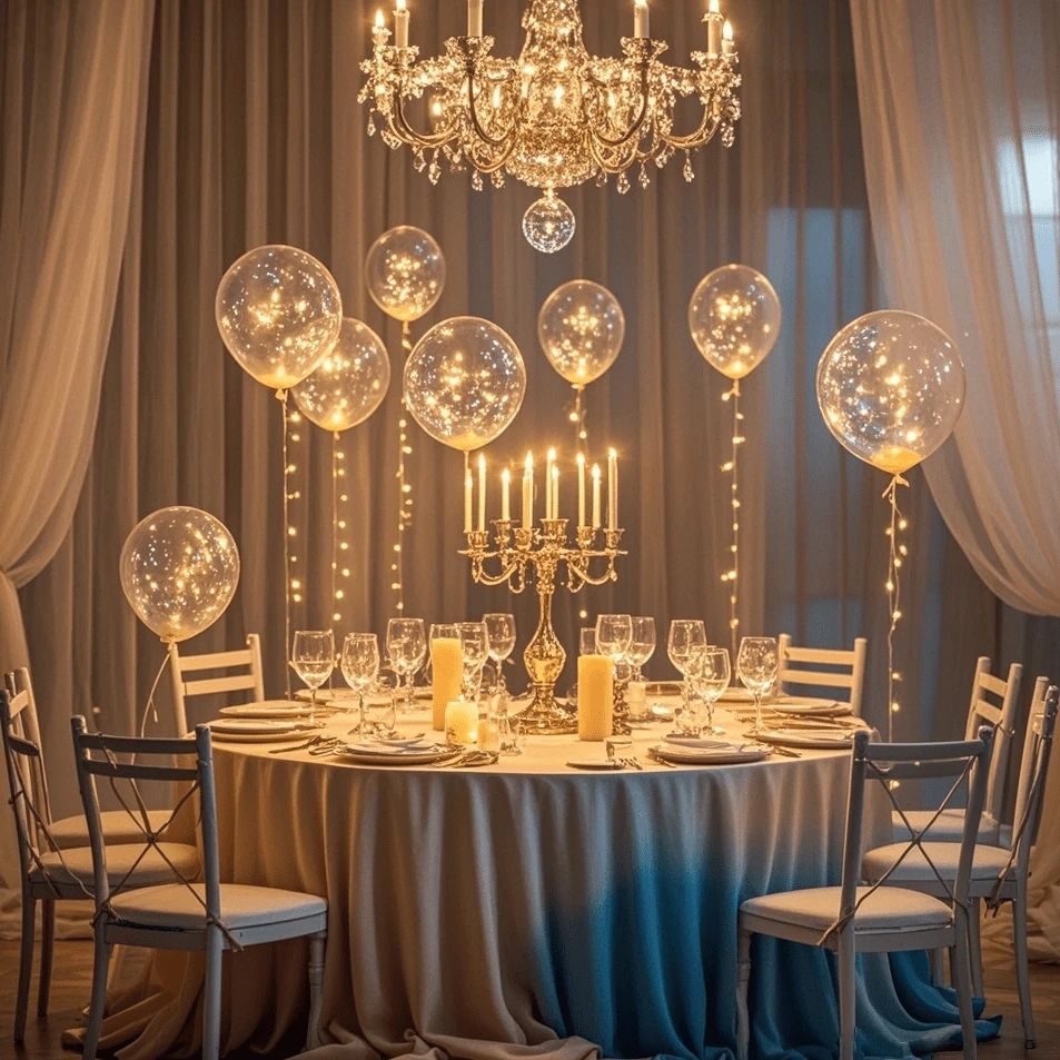 Decorazioni Festive | Palloncini LED Trasparenti con Luce Bianca Calda | Set da 10 per Atmosfera Magica 6