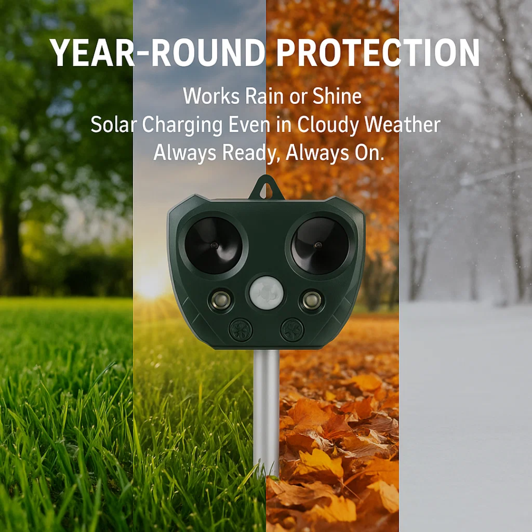 Ultrasonic Bird and Pest Repeller | Solar Powered and Weather Resistant for Long-Lasting Garden Security