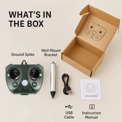 Ultrasonic Bird and Pest Repeller | Solar Powered and Weather Resistant for Long-Lasting Garden Security