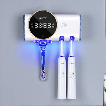 Dispenser Intelligente per Spazzolino e Rasoio con Sterilizzazione UV | Design Compatto per Massima Igiene e Comfort 0