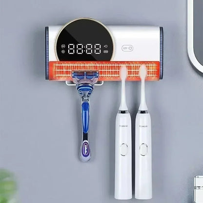 Dispenser Intelligente per Spazzolino e Rasoio con Sterilizzazione UV | Design Compatto per Massima Igiene e Comfort 1