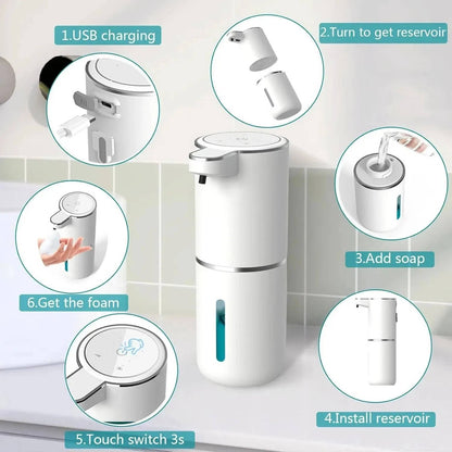 Dispenser Sapone Automatico Touchless con Sensore Infrarossi | Design Impermeabile per Massima Igiene in Cucina e Bagno 4