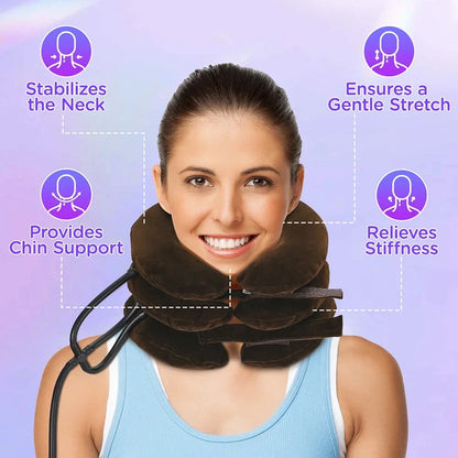 Dispositivo di Trazione Cervicale Gonfiabile con Supporto Regolabile | Sollievo dal Dolore e Comfort per Collo e Spalle 1