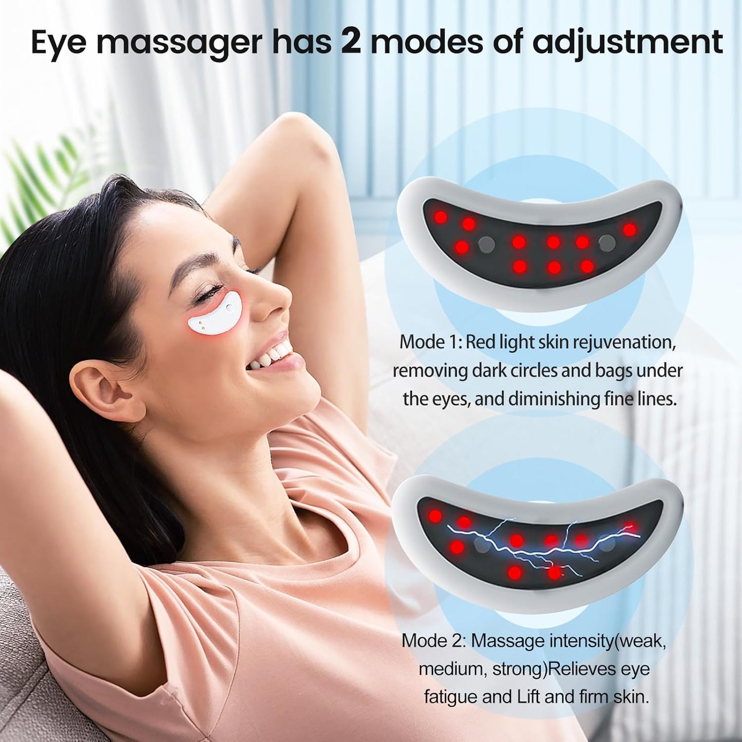 Eye Massager Device | Red Light and Microcurrent Therapy | Quick Treatment for a Refreshed Look