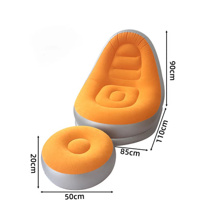 Divano Gonfiabile 2 in 1 con Sgabello Ergonomico in PVC Impermeabile | Comfort e Portabilità per Esterni 10