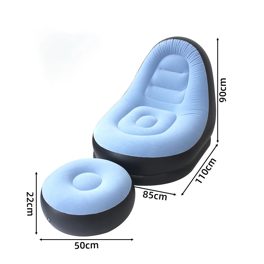 Divano Gonfiabile 2 in 1 con Sgabello Ergonomico in PVC Impermeabile | Comfort e Portabilità per Esterni 6