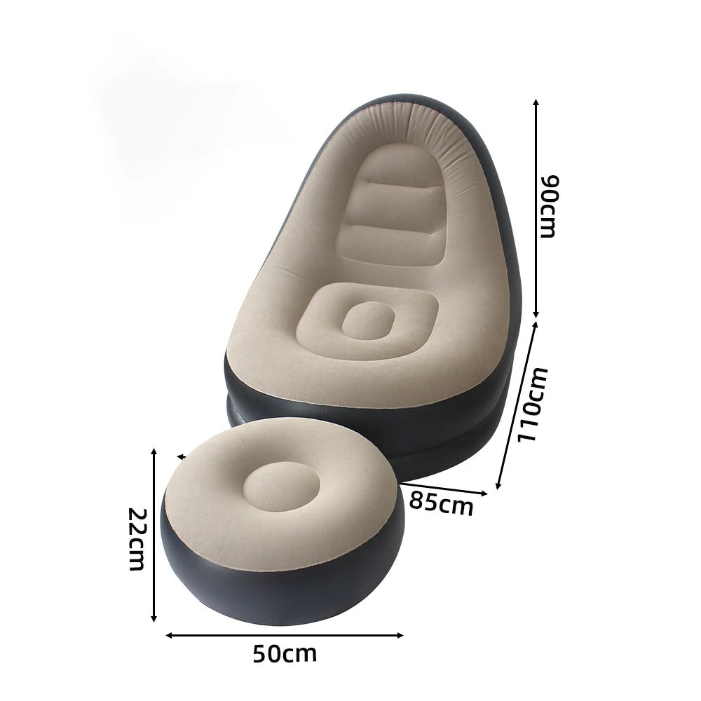 Divano Gonfiabile 2 in 1 con Sgabello Ergonomico in PVC Impermeabile | Comfort e Portabilità per Esterni 7