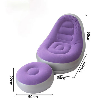 Divano Gonfiabile 2 in 1 con Sgabello Ergonomico in PVC Impermeabile | Comfort e Portabilità per Esterni 8