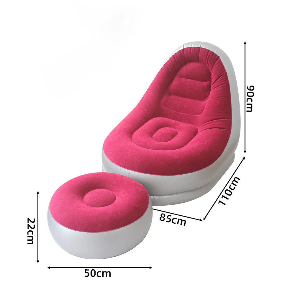 Divano Gonfiabile 2 in 1 con Sgabello Ergonomico in PVC Impermeabile | Comfort e Portabilità per Esterni 9