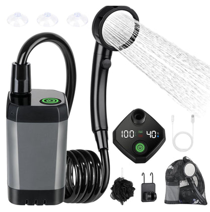 Electric Portable Camping Shower with 6000 mAh Battery | Easy to Use for Outdoor Adventures