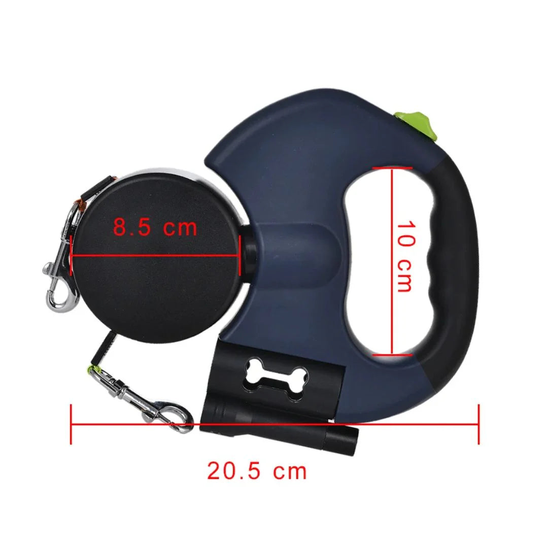 Multifunctional Double Dog Leash with Built-in Flashlight - Independent Control for Safe Walks