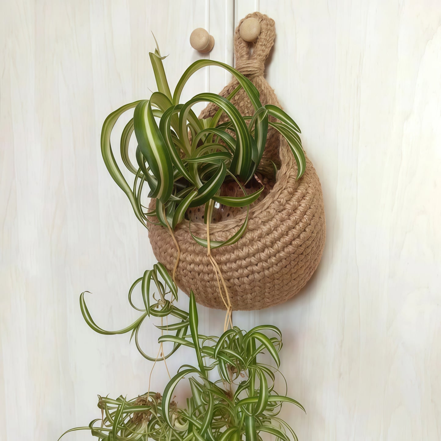 Hanging Storage Baskets in Hemp Rope