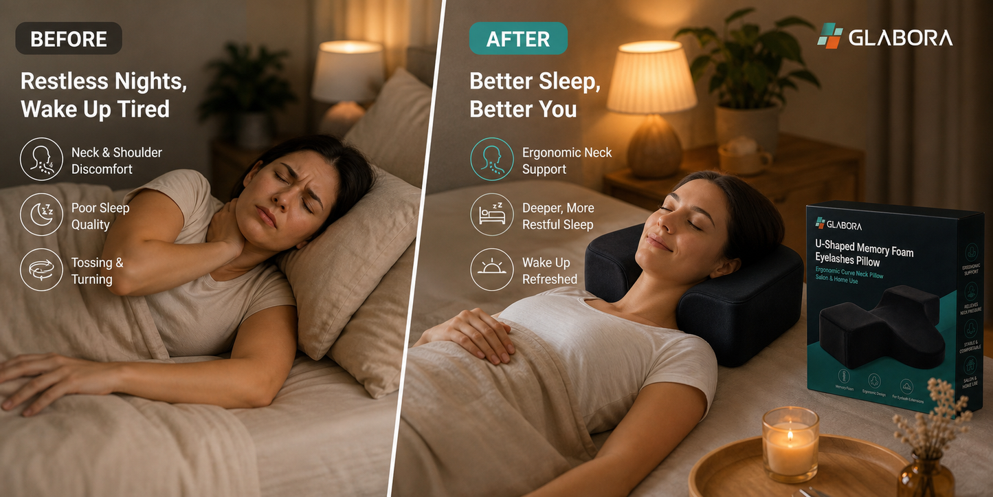 Cuscino Ergonomico per Ciglia Finte in Memory Foam a Forma di U | Comfort Superiore per Trattamenti di Bellezza