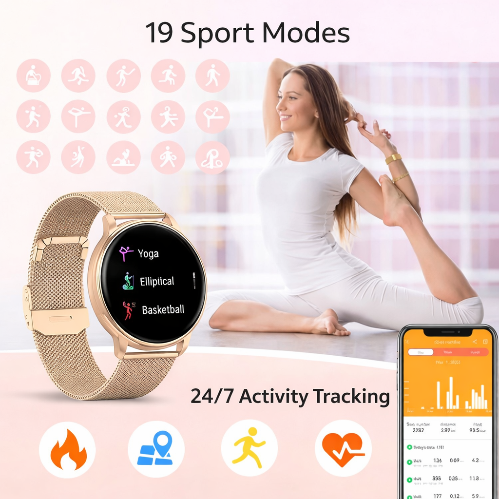 Elegante Smartwatch Uomo | Orologio Smart con Monitoraggio Salute e Notifiche | Design Chic per Ogni Occasione 2