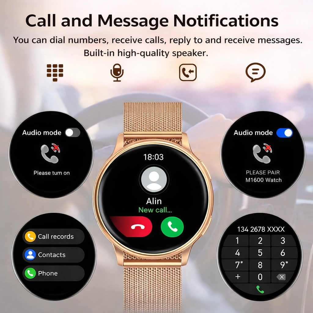 Elegante Smartwatch Uomo | Orologio Smart con Monitoraggio Salute e Notifiche | Design Chic per Ogni Occasione 7