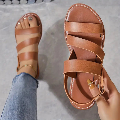 Roman Elegance | Comfortable Women's Sandals with Ankle Strap | Elegant Design for Summer Comfort