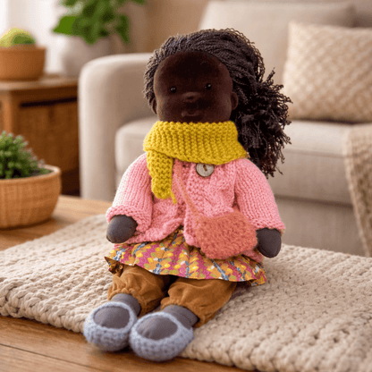 Elora | Bambola Waldorf in Cotone Fatta a Mano con Design Minimalista | Gioco Creativo per Sviluppo Emotivo 18