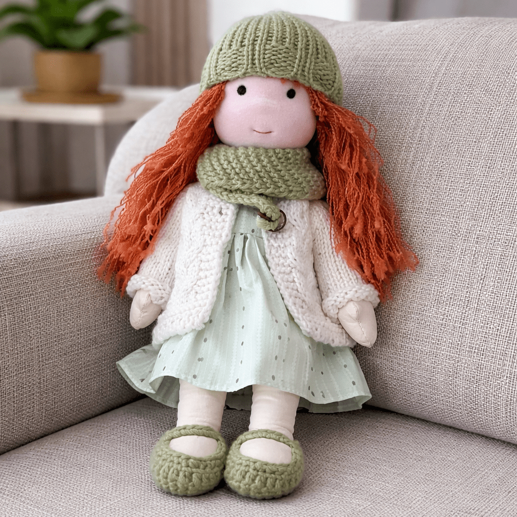 Elora | Bambola Waldorf in Cotone Fatta a Mano con Design Minimalista | Gioco Creativo per Sviluppo Emotivo 2