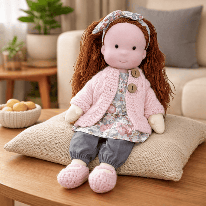 Elora | Bambola Waldorf in Cotone Fatta a Mano con Design Minimalista | Gioco Creativo per Sviluppo Emotivo 26
