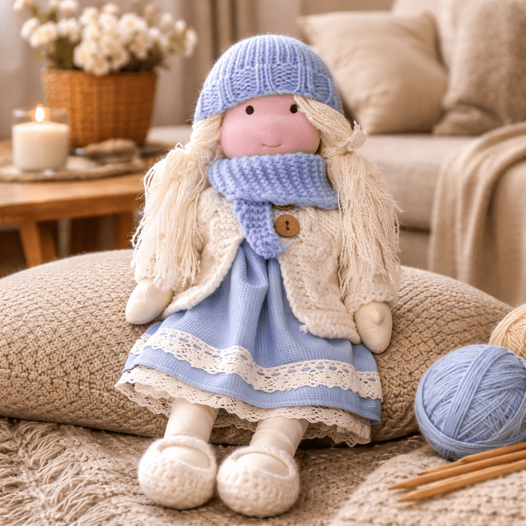 Elora | Bambola Waldorf in Cotone Fatta a Mano con Design Minimalista | Gioco Creativo per Sviluppo Emotivo 27