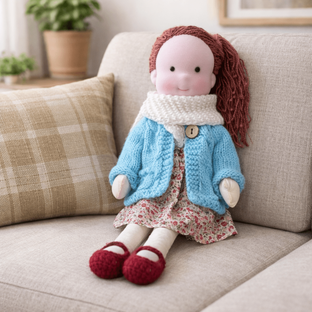Elora | Bambola Waldorf in Cotone Fatta a Mano con Design Minimalista | Gioco Creativo per Sviluppo Emotivo 28