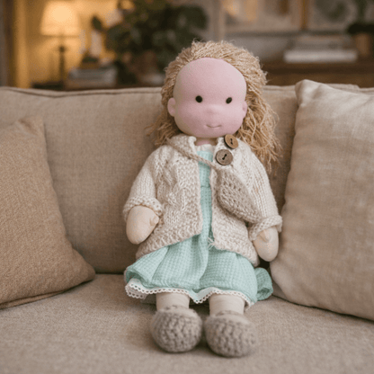 Elora | Bambola Waldorf in Cotone Fatta a Mano con Design Minimalista | Gioco Creativo per Sviluppo Emotivo 33