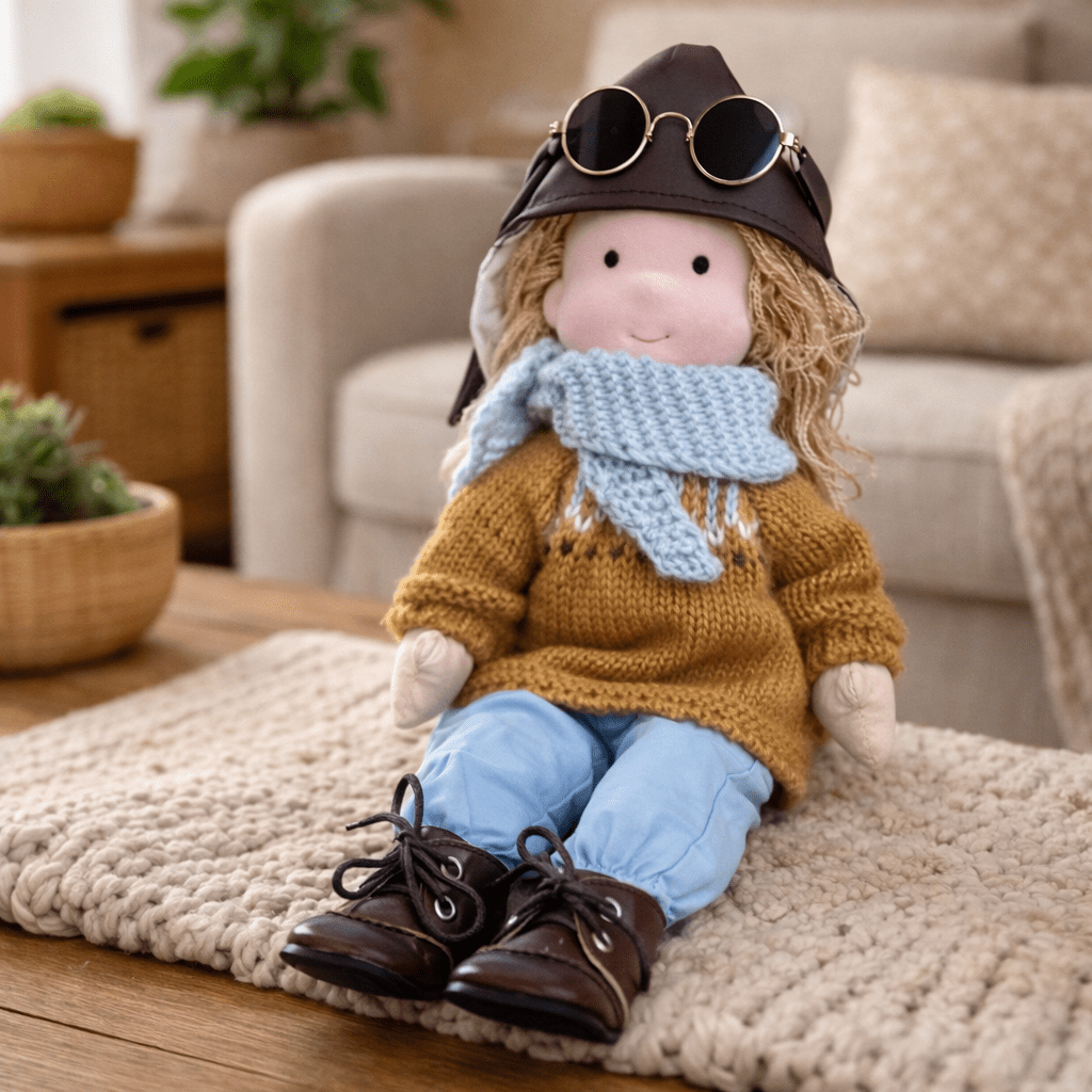 Elora | Bambola Waldorf in Cotone Fatta a Mano con Design Minimalista | Gioco Creativo per Sviluppo Emotivo 34