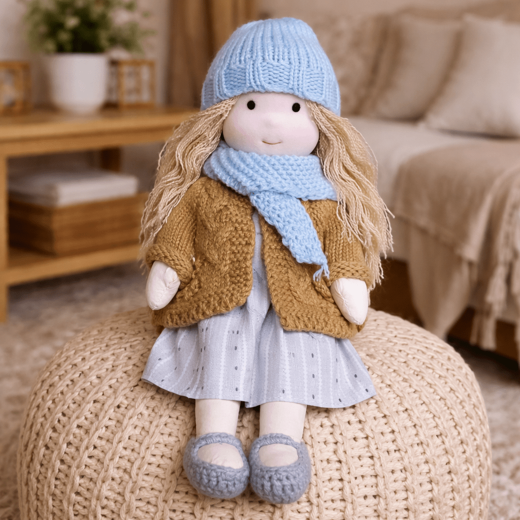 Elora | Bambola Waldorf in Cotone Fatta a Mano con Design Minimalista | Gioco Creativo per Sviluppo Emotivo 5