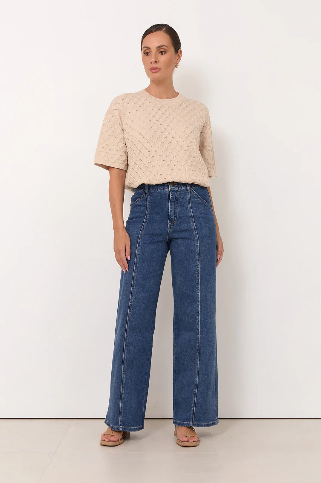 Emily | Comfy Wide Leg Jeans in Stretch Denim 1