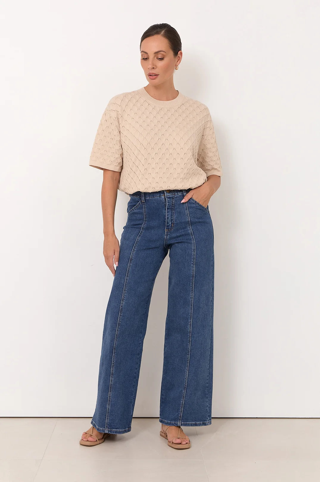 Emily | Comfy Wide Leg Jeans in Stretch Denim 2