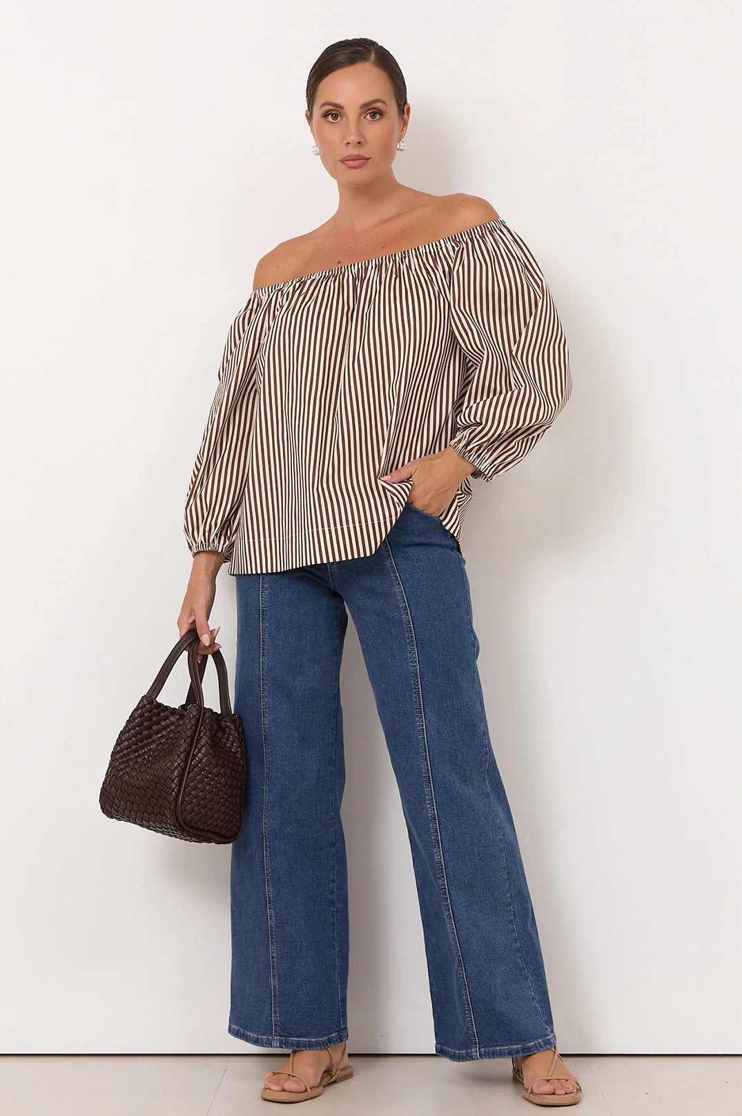 Emily | Comfy Wide Leg Jeans in Stretch Denim 4