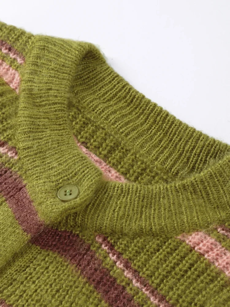 Emma | Ampio Cardigan a Righe Autunnale 4