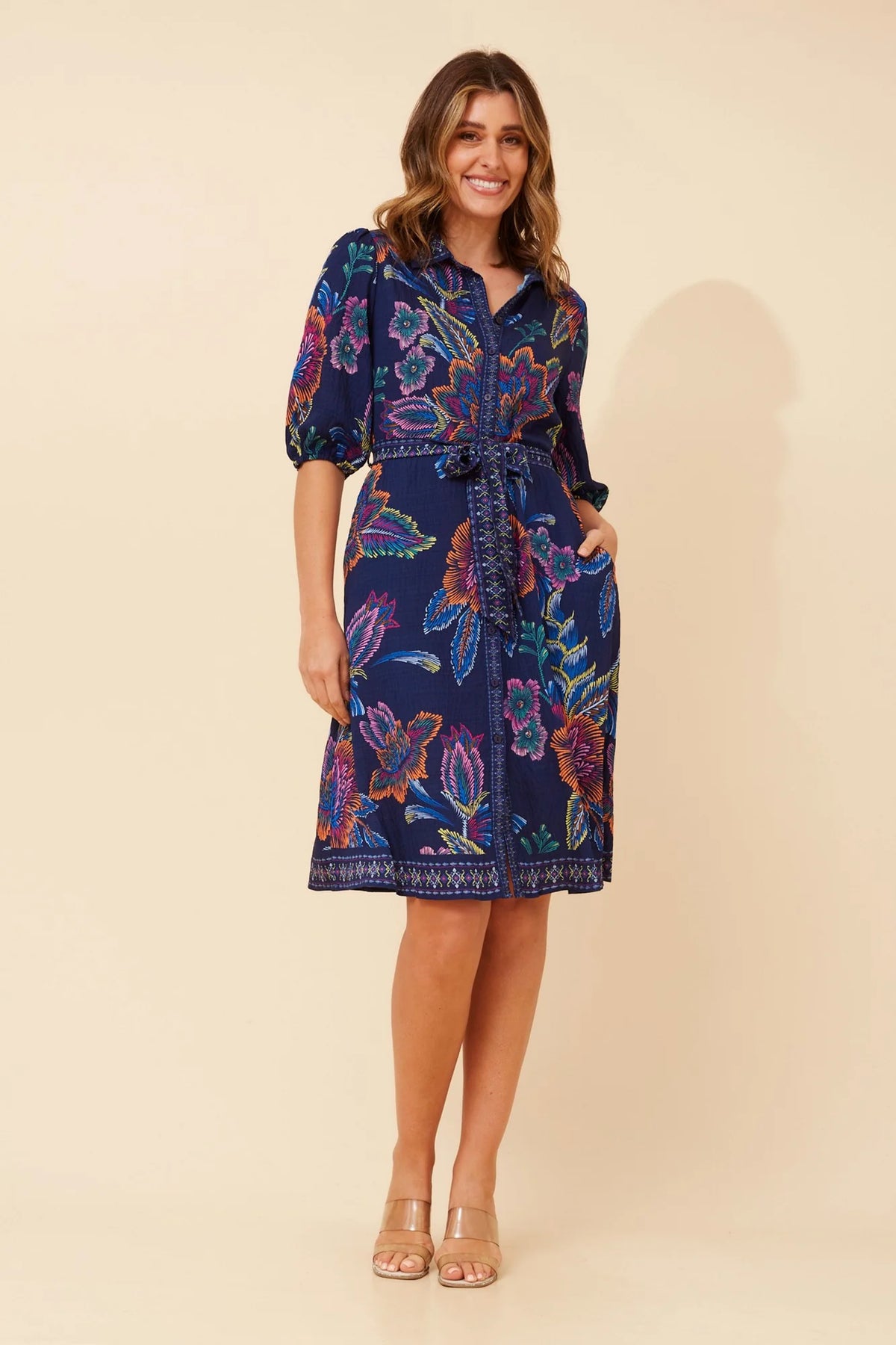 Emma | Elegante Abito Floreale Donna con Maniche 3/4 3