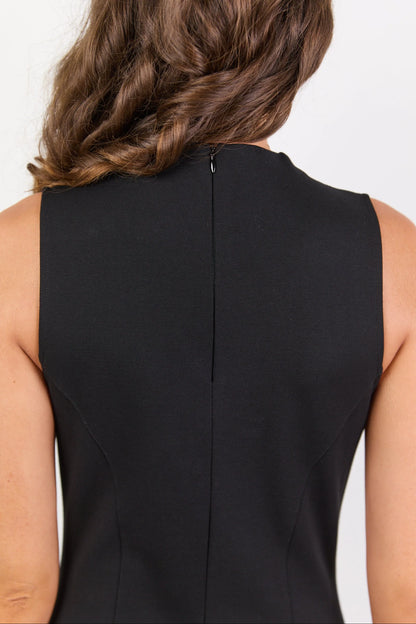 Emma | Elegante Maxi Dress Nero Slim Senza Maniche 5