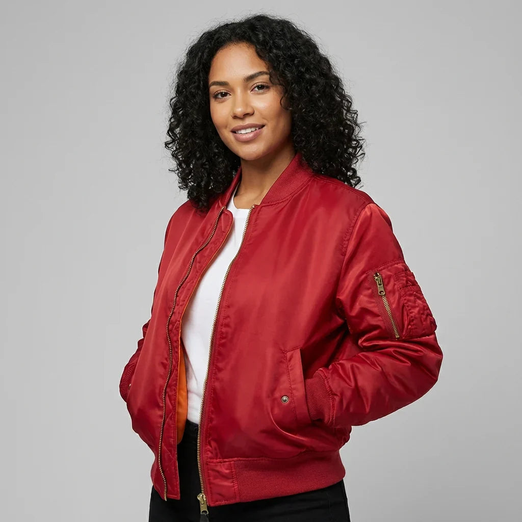 Emma | Moderno Giacca Bomber in Nylon Autunnale 0