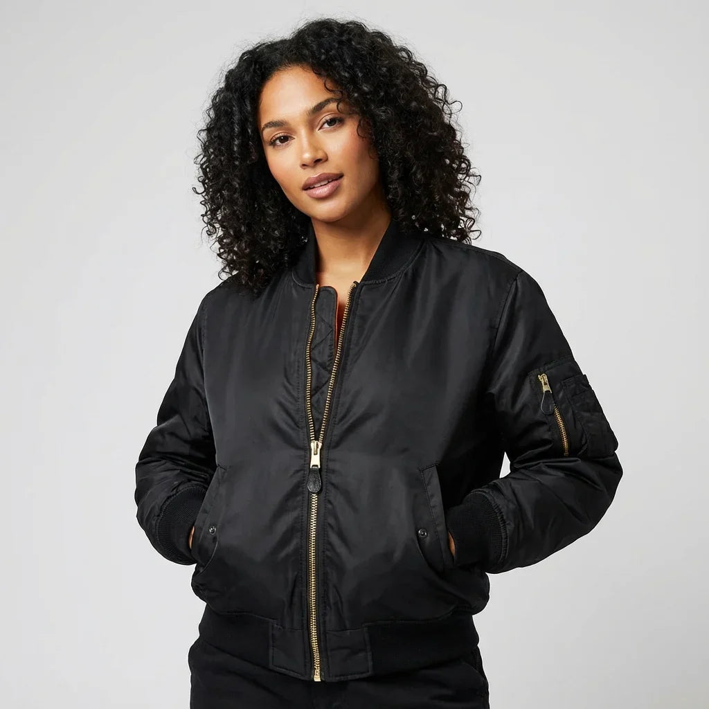 Emma | Moderno Giacca Bomber in Nylon Autunnale 2