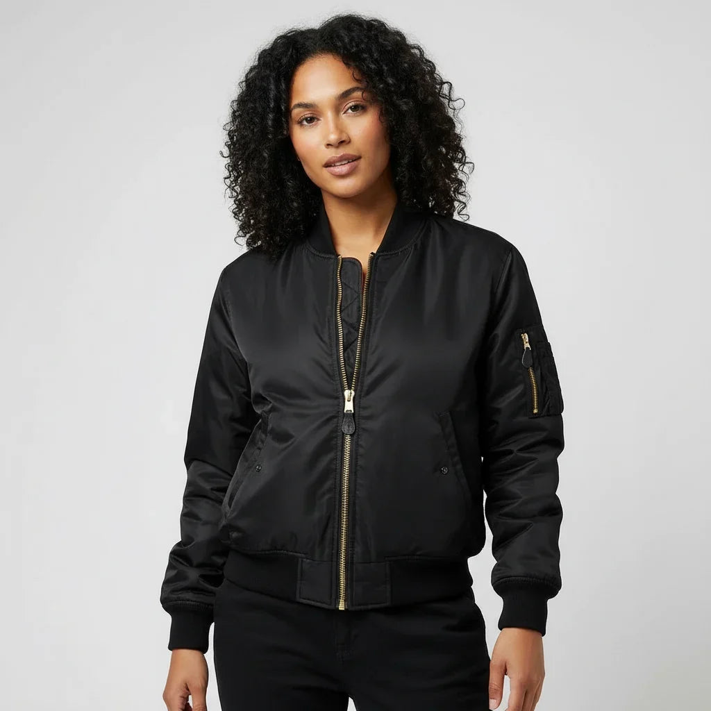 Emma | Moderno Giacca Bomber in Nylon Autunnale 3