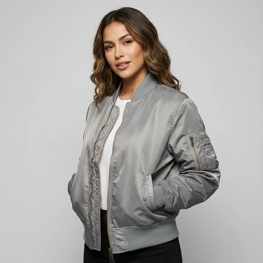 Emma | Moderno Giacca Bomber in Nylon Autunnale 8