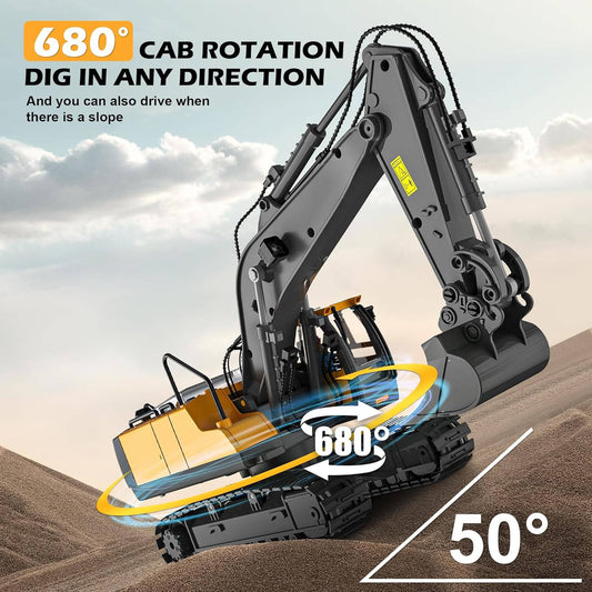 Escavatore Radiocomandato 4WD con Motori Tripli Ð Gioco Educativo per Bambini 1