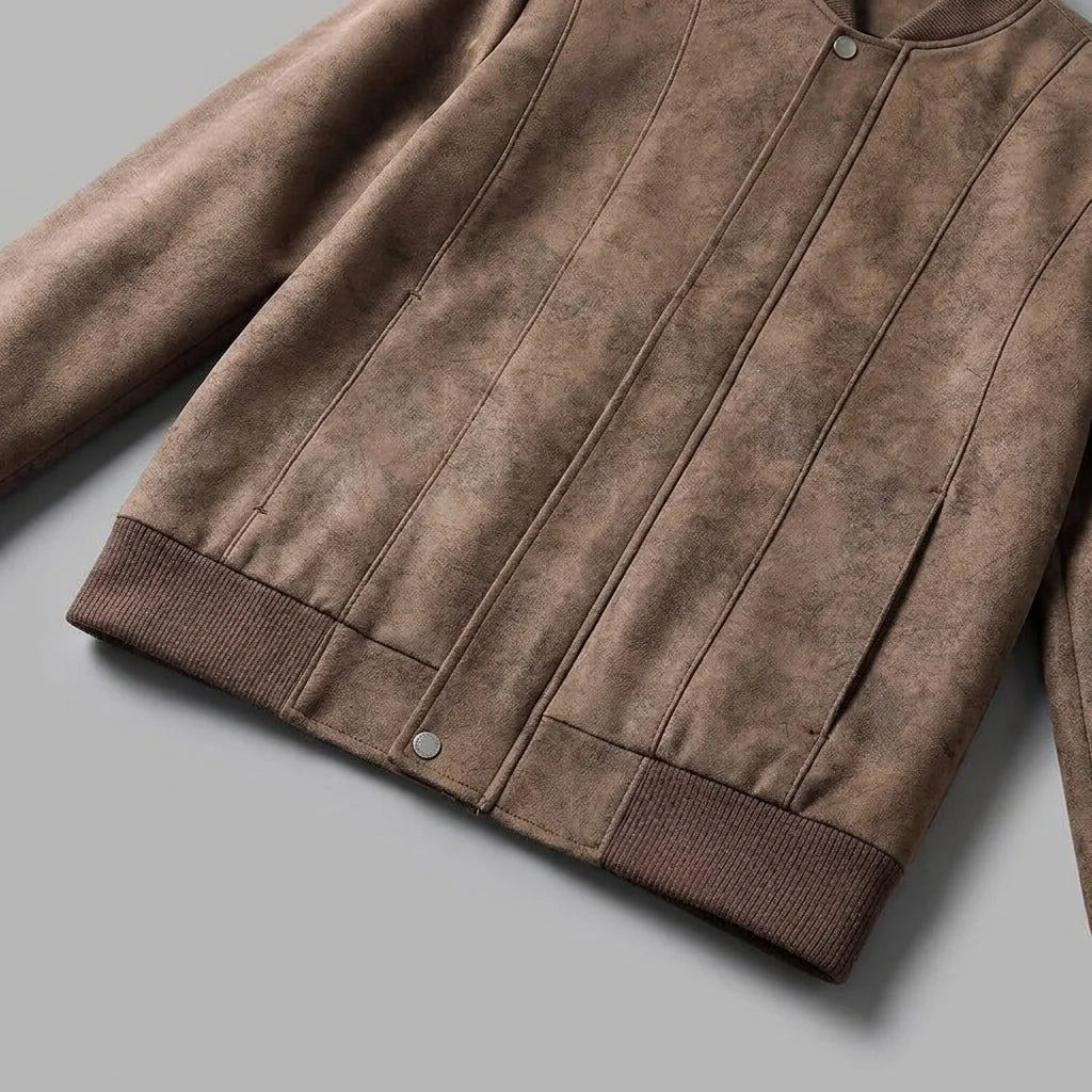 Ethan | Elegante Bomber In Pelle Scamosciata Vegana Uomo 2