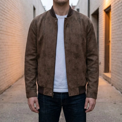 Ethan | Elegante Bomber In Pelle Scamosciata Vegana Uomo 3