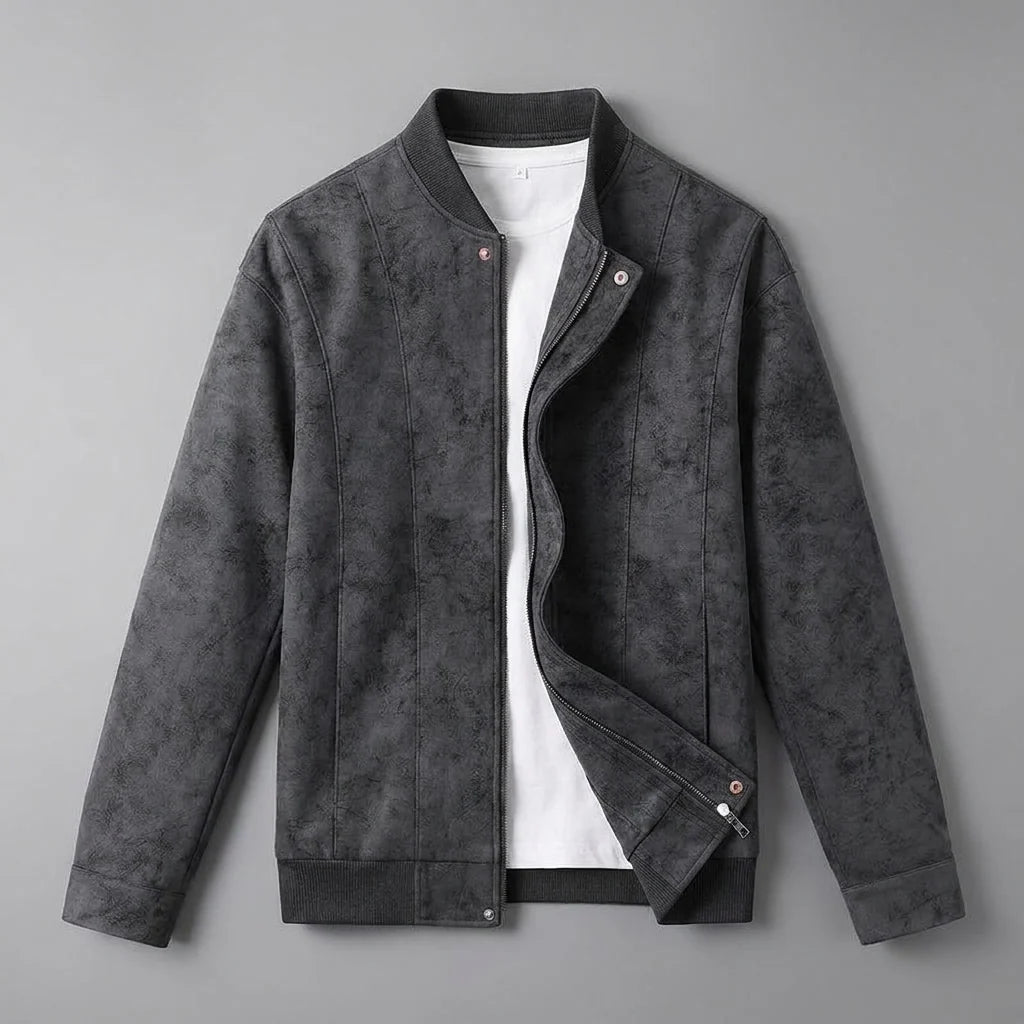 Ethan | Elegante Bomber In Pelle Scamosciata Vegana Uomo 5