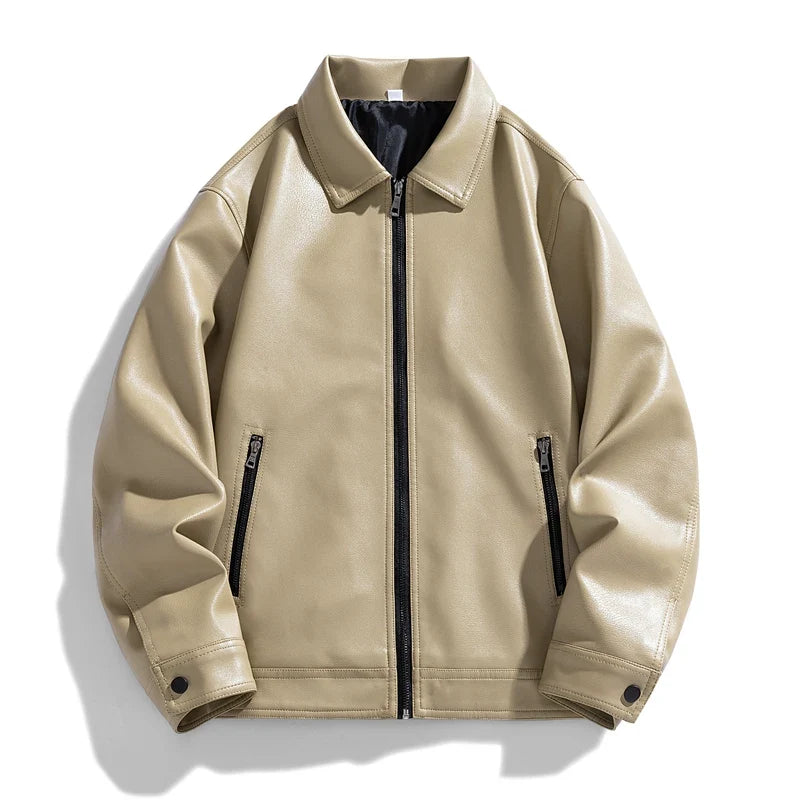 Ethan | Elegante Bomber Pelle Uomo Con Zip e Polsini a Pressione 0