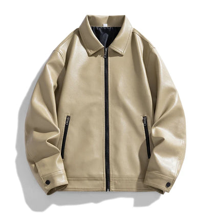 Ethan | Elegante Bomber Pelle Uomo Con Zip e Polsini a Pressione 0
