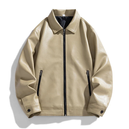 Ethan | Elegante Bomber Pelle Uomo Con Zip e Polsini a Pressione 0