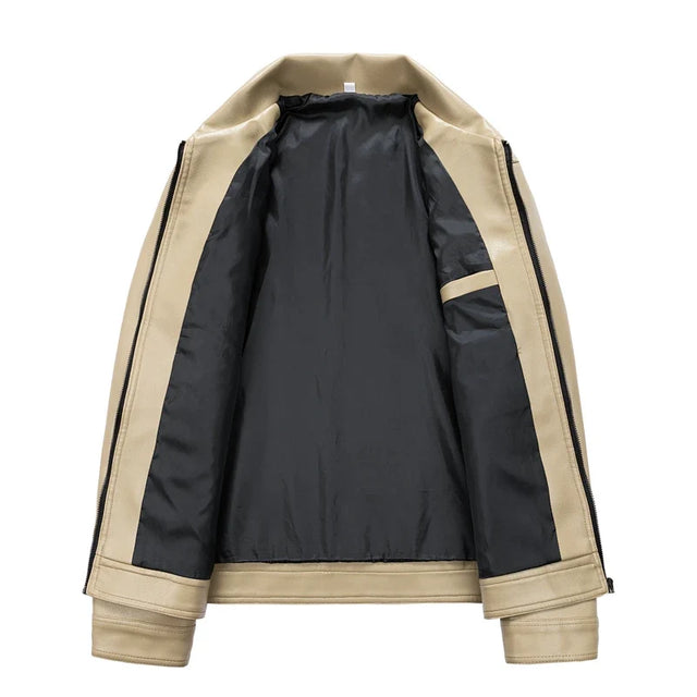 Ethan | Elegante Bomber Pelle Uomo Con Zip e Polsini a Pressione 0